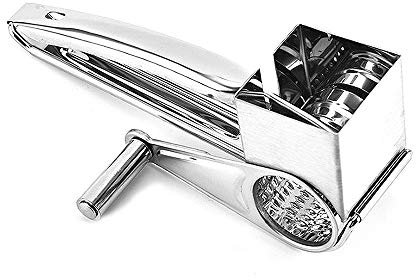SagaSave HA9784 - Grattugia rotante per formaggio, in acciaio inox, portatile, utensile da cucina per grattugiare formaggio duro, cioccolato, verdure
