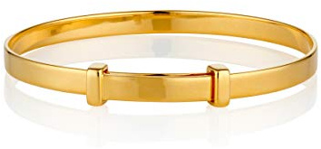 Molly Brown London - Braccialetto rigido per battesimo, in oro 18 carati, ideale come regalo per il primo compleanno, regalo per battesimo