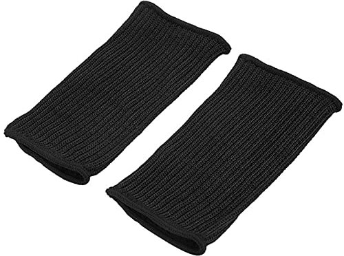 Tyenaza Schnittfeste Ärmel, 22cm Schnittfeste Unterarmmanschette Anti Schnitt Armschutz Schneiden Kratzschutz Armschutz für Garten, Küche, Schweißen(Schwarz)