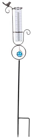 Garten Regenmesser Windmesser Niederschlagsmesser Vogel Form Frostsicher Messbecher Wetterstation Gartenstecker für Outdoor Außen Hof Rasen Terrassen