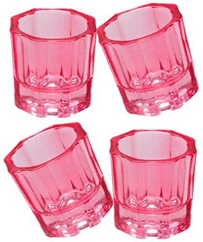 Drehdy 4 PCS Nail Art Acrylic Liquid Powder Dappen Dish Glass Liquid Holder Glass Bowl Crystal Cup Nail Supplies