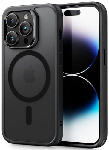 ESR für iPhone 14 Pro Hülle, kompatibel mit MagSafe, Classic Hybrid Magnet Hülle mit HaloLock,Militärnorm Sturzschutz Case, Kratzfeste Rückseite handyhülle, Mattschwarz