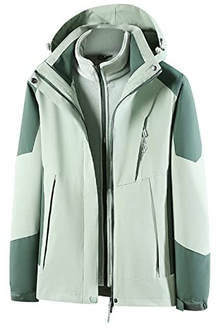 BOTCAM Veste de ski 3 en 1 pour femme - Veste polaire d'hiver - Imperméable - Coupe-vent - Chaude - Fonctionnelle - Veste softshell - Veste à capuche amovible - Veste polaire - Veste chauffante -