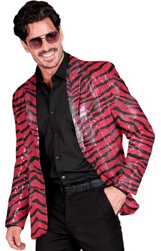 W WIDMANN MILANO Party Fashion - Veste à Paillettes pour Homme, Blazer Disco des années 70, Veste de Costume pour Festival, Carnaval