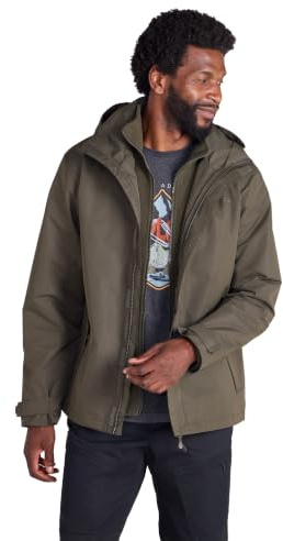 Mountain Warehouse Fell Veste 3 en 1 Hydrofuge pour Homme - Manteau à Capuche, Veste de Pluie, Doublure Polaire intérieure Amovible - Printemps été, Randonnée, Sport