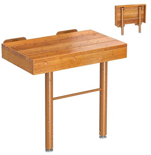Sedile da doccia pieghevole in teak da 53,3 cm, montaggio a parete, sedile pieghevole per doccia, panca da doccia pieghevole, panca da doccia in teak per doccia interna, panca pieghevole per doccia,