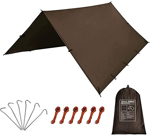 KALINCO Waterproof Camping Tarp Tent Hammock Rain Fly, 13X13FT, Mutifunctional Tent Footprint Lightweight Tarp for Camping, Hiking and Survival Shelter