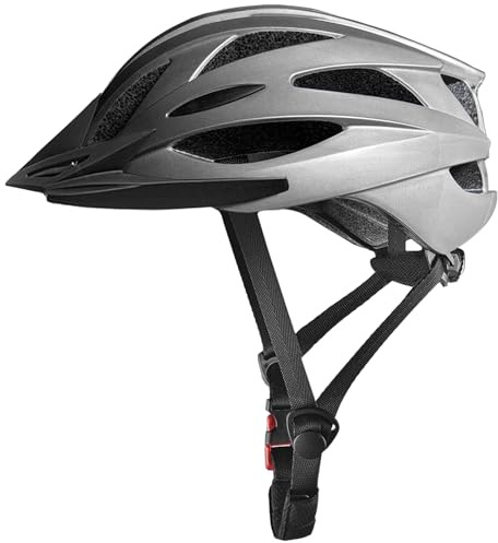 SAEROVIE Adult Bike Helmet, Mountain and Road Bicycle Helmets with Visor, Lightweight Breathable and 56 to 62 cm Adjustable Cycling Riding Helmets for Mens and Womens
