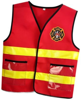 Harilla Gilet da Pompiere per Bambini Giochi di finzione Set di Giochi di Ruolo Giocattolo Accessori per Divertenti Strumento per per, 1 Pezzo