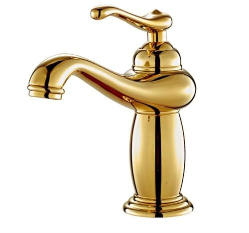 Badezimmer-Waschbeckenarmatur, goldfarben, Einhandarmaturen, Diamant-Wassermischer, Kran, heiß und kalt, Chrom, Badewanne, Messing, Mischbatterie, C-Gold (C-Gold)