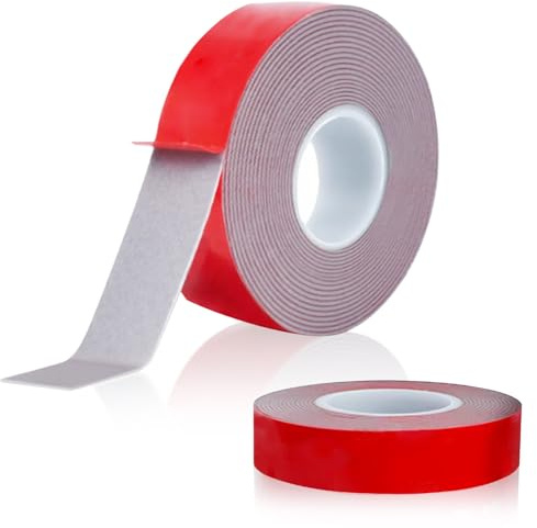Wugauwor 5m x 20mm Nastro Biadesivo Extra Forte, Nastro Adesivo Impermeabile, Nano Tape per Pareti/Metallo/Vetro/Plastica ecc., Incollaggio Permanente, Uso in Uffici, Automobili, Interni ed Esterni