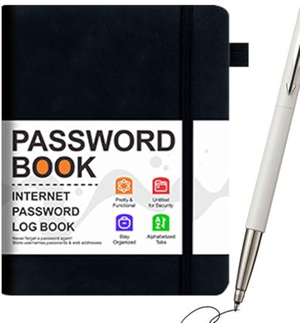 Libro Di Password- Tabs Alfabetici Organizzatore Di Connessioni Internet, Diario Di Indirizzo Palmare | Record Di Dati Sensibili Sicuri, Gestore Di informati
