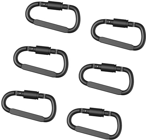 6 mosquetones en forma de D de 20 kg de tornillo de aluminio para escalada y al aire libre, hebillas de escalada profesionales, gancho de mosquetón en forma de D