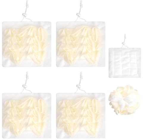 GZRXIOUS 4 Pezzi Spugna da Bagno 2 in 1, Spugna Doccia Esfoliante, Spugna da Doccia in Luffa, Scrunchies da Bagno, Scrub E Pulizia Scrub per Il Corpo Da Usare Sotto La Doccia, Articoli per Il Bagno