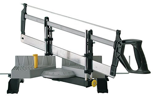 Stanley 1-20-800 Scie À Onglet Articulée - Coupe Nette et Précise - Largeur: 45° = 103mm, 90° = 165mm / Epaisseur = 114 mm - Poignée en Elastomère - Livrée avec Scie À Dos 560mm, Multicolore