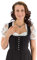 Hammerschmid Maxi Dirndl Etrachsee ohne Schürze, Elegante Trachtenmode für Damen, traditionelles langes Trachtenkleid, einfarbig in schwarz 46