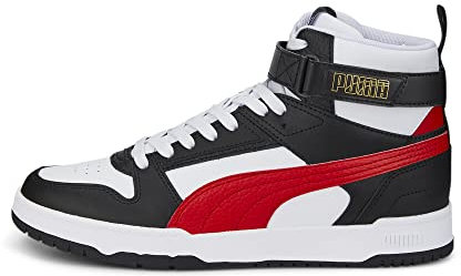 PUMA Unisex RBD Game Sneaker, White-HIGH Risk RED Black Team Gold, 38 EU