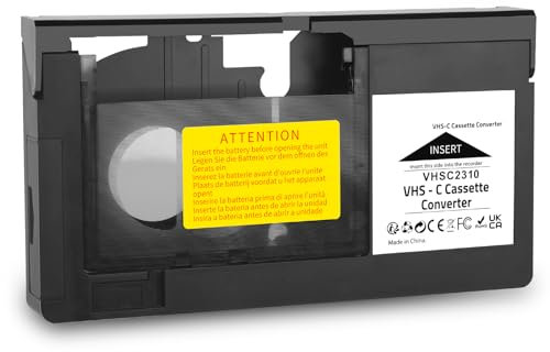 ADPLIFE Adaptador de casete VHS-C compatible con videocámaras VHS-C SVHS JVC RCA Panasonic motorizado VHS convertidor de casete (no compatible con 8 mm / MiniDV / Hi8)