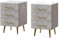 Vicco Nachttisch Velia, Nachtkommode, Grau, 41 x 62 cm 2er Set