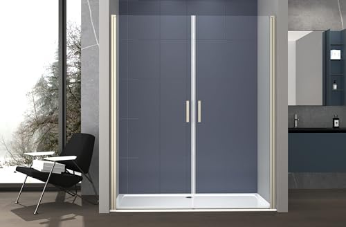Box doccia nicchia 110 cm porta DUE BATTENTI H200 cm cristallo 6mm profilo CROMATO ZENO