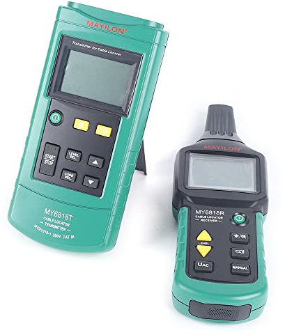 Leitungssucher Ortungsgerät Sender 125 khz Temperaturmessgenauigkeit ±2,5% Leitungssuchgerät Externe Spannungsidentifikation 12-400V AC und DC Lleitungsfinder Unabhängige Ölrücklaufleitung 2.5m