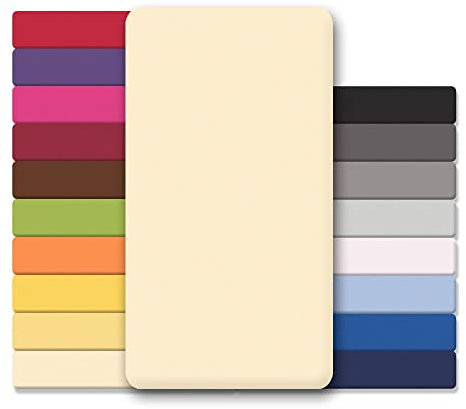 CelinaTex Jersey Spannbettlaken Lucina Doppelpack 90x200-100x200cm Natur beige 100% Baumwolle gekämmt bis 26cm Matratzenhöhe Spannbettbezug, Leintuch, Bettlaken, elastisch, Strech, Oeko-Tex