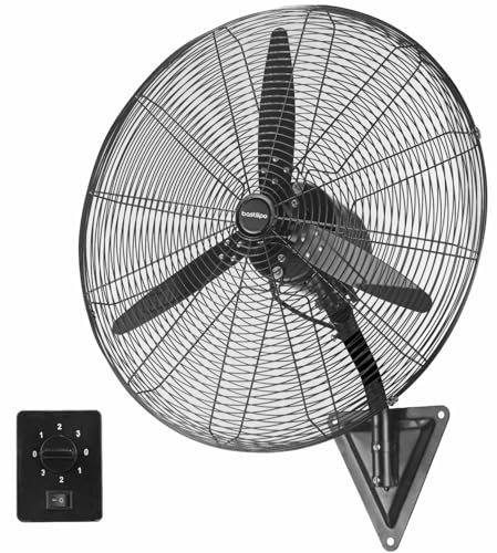 Bastilipo - Ventilador Industrial de Pared, 160 W, Acero Inoxidable, 3 Velocidades, Negro, Ventisca
