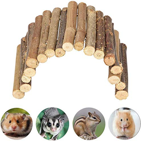 Pont Bois Hamster, Cachette Tortue Échelle en Bois Reptile Cachette Maison Clôture Pont pour Reptile Lézard Tortue Hérisson Petit Animal Chew Toy (Moyen)