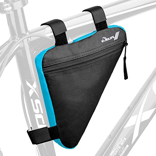 BOBILIFE Borsa triangolare per telaio bicicletta, per manubrio della bicicletta, borsa portaoggetti per bici da strada e mountain bike (Blu)
