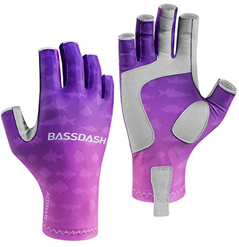 Bassdash ALTIMATE UPF 50+ Guanti da pesca da donna UV Protezione solare Guanti senza dita per kayak pagaia escursionismo ciclismo guida tiro allenamento