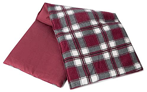 GIRAFFENLAND Rapssamenkissen 20x50cm groß 3-Kammer - Wärmekissen, Körnerkissen - Kissen - Flanell karo-rot, 50 x 20 cm, Rapssamen