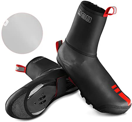 Cycling Shoe Covers Waterproof Dustproof Boot Covers Winter Outdoor Sports Warm Thermal Cycling Overshoes Road/Mountain Bike Booties,2XL(44-45)
