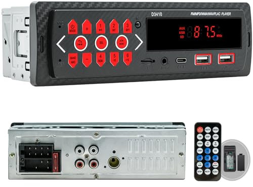 Sunweyer Ricevitore stereo per auto singolo DIN con Bluetooth, radio FM e telecomando - Migliora la tua guida con chiamate in vivavoce e funzioni multimediali premium