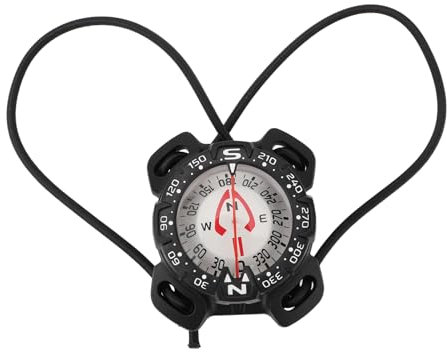 Tech Scuba Dive Bungee Mount Handgelenkkompass, Nachtsichtbarkeit, Langlebiges Material, Wasserdichter Unterwasser-Tauchkompass, Kompaktes und Tragbares Design, für Sporttauchen,