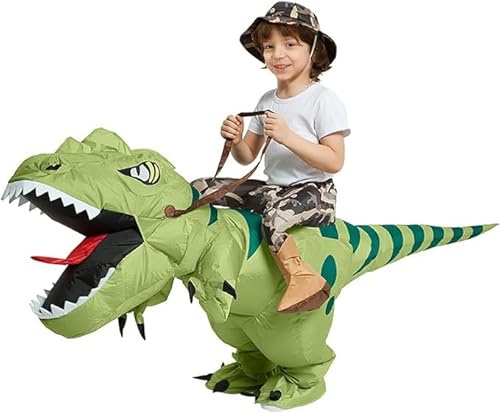 XAMOFAN Costume da dinosauro gonfiabile divertente Dino Costume da escursionismo Vestito di Halloween per feste Halloween Compleanno Cosplay Unisex (100-125 cm)