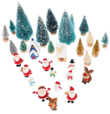 ERINGOGO Einzigartiges Weihnachts-Miniatur-dekorationsset Miniatur-Baum Und Schneeszene Weihnachtsschmuck Für Puppenhausmodelle