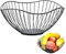 Black Wire Fruit Basket Fruit Bowl, Iron Arts Fruit Storage Baskets for Kitchen Counter, for Home Decor, Table Centerpiece Decorative Hold Vegetables, Bread, Snacks, Potpourris (B)
