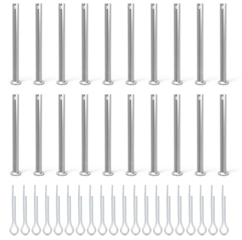 CPROSP 20 stück Einloch Gabelbolzen 8*90mm mit 20 Splinte, Gabelkopfstifte, Verzinkter Stahl Steckbolzen und Sicherungssplint, Sicherungsbolzen zur Befestigung und Sicherung