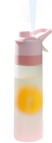 Bouteille d'eau brumisante de 650 ml | Bouteille d'eau 2 en 1 pour le fitness, le sport et l'extérieur – Bouteille pulvérisateur réutilisable avec paille | Tasse givrée dégradée pour les étudiants et