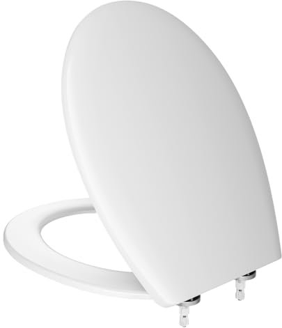 CECIPA WC Sitz mit Absenkautomatik, Toilettendeckel Oval, Weiß Klobrille, Klodeckel Absenkautomatik, Toilettenbrille, WC Deckel Soft Close, Familien Toilettensitz, Toilet Seat -SOFETIY SERIE