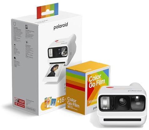 Polaroid - Bundle Instant Camera Go Gen 3 White + Go Color Film (16 Photos)
