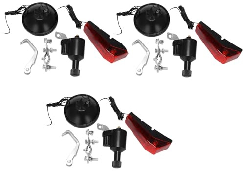 Bosiyrggrl 3X Generateur de Dynamo A Friction de Bicyclette Motorise Feu Arriere avec Accessoires