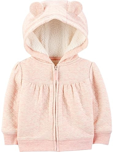 Simple Joys by Carter's Chaqueta Tipo Sudadera con Capucha de Forro de Sherpa Unisex Bebés, Rosa, 6-9 meses