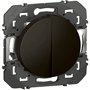 Legrand - Doppelschalter oder Wechselschalter Dooxie 10AX 250V ~ Schwarz – Blisterverpackung
