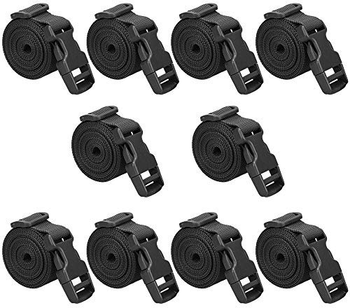 Magarrow Gepäckgurte Einstellbare Reisezubehör Gepäckgurt Koffer Reiseschnalle Gürtel Rutschfester Koffergurt Kofferband Verpackungsgürtel für Reise (Schwarz- 10 Stück)