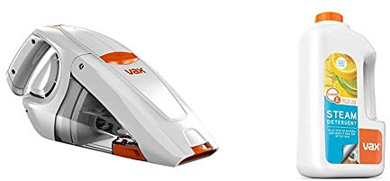 Vax H85-GA-B10 Gator Cordless Handheld Vacuum Cleaner, 0.3 L - White/Orange & Steam Detergent Citrus Burst 1L