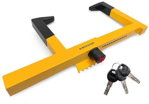 KAYCENTOP Wheel Lock Clamp Security Tire Lock Anti Theft for Max 15.5 inch Tire Width Universal Car Wheel Lock for Trailers SUV Boats Motorcycles Golf Cart Yellow/Black