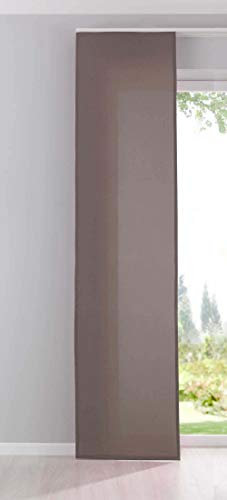 Gardinenbox Flächenvorhang Schiebegardine Cationic Blickdicht Leinen Optik Natura seidenmatt, HxB 245x60 cm, Taupe Landhaus Stil, 204411