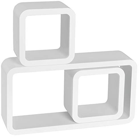 eSituro 3er Set Wandregal Würfelregal Wandboard Hängeregal Schweberegal Regalsystem für Deko aus MDF für Wohnzimmer Schlafzimmer Arbeitszimmer SWS9210