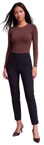 Roman Originals Women's High Waisted Skinny Trousers - Black, Size 10